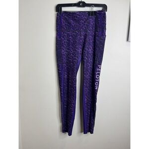 Peloton Leggings‎ Womens Small High Rise Mesh Panel Yoga Pants Leopard Print